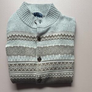 Peter Millar Men's Cardigan in Gray and Brown
